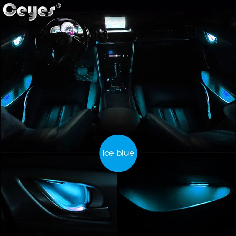 4Pcs LED Ambient Light Car Inner Bowl Light Interior Armrest Lights Door Handle Lights Handrail Lights Decorative Lamp Universal Car Light (12)