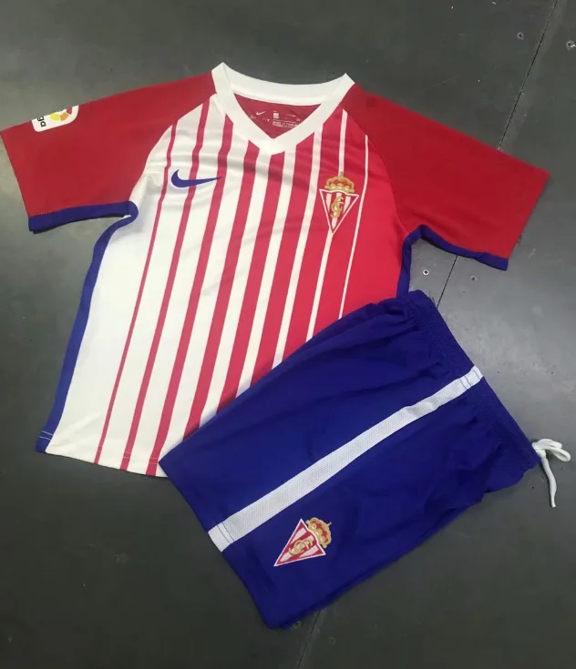 Детский комплект, 19, 20, Спортивная футболка GIJON Soccer, GIJON HOME Out RED GOMEZ djurjevic CARMONA MENDEZ MARINO SALVADOR, Детская рубашка - Цвет: kids