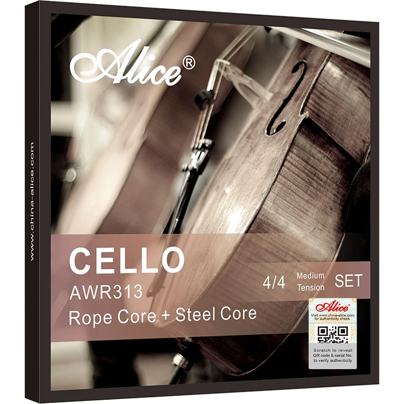 

NEW High quality Alice CELLO Strings AWR313 Cello String Set High-Carbon Steel Core and Steel Rope Core Ni-Cr Winding