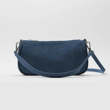 

2020 New denim fabric shoulder bag Crossbody small square denim baguette bag fashion High quality designer Handbags and purse