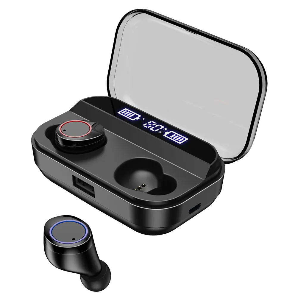 TWS 5,0 bluetooth-наушники Беспроводная мини-гарнитура водонепроницаемые наушники дисплей питания наушники с зарядным устройством спортивные наушники