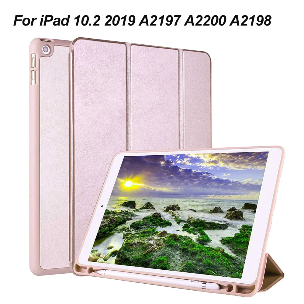 Флип-чехол для iPad Pro Air 10,5 TPU Защитный чехол PU флип-подставка смарт-чехол для iPad 10,2 дюймов 7-го поколения - Цвет: Rose Gold 10.2