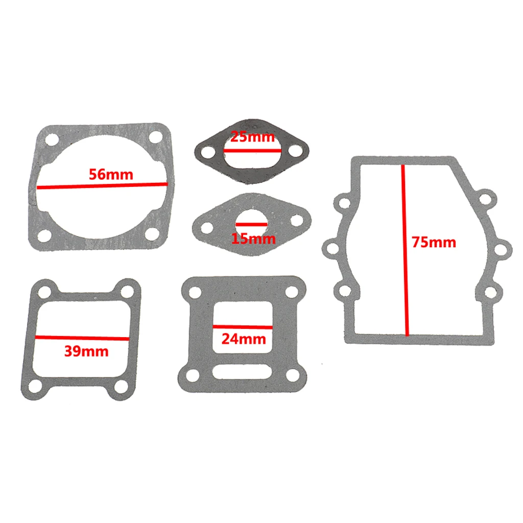 6 шт. прокладка двигателя набор для 47cc 49cc Мини Quad велосипеды головка карбюратор выхлопной катушки