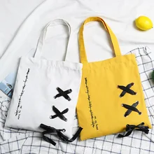 От производителя, одноцветная сумка тканевая через плечо, тканевая сумка из парусины с бантом, школьная сумка, Женская холщовая Сумочка, одежда, сумка