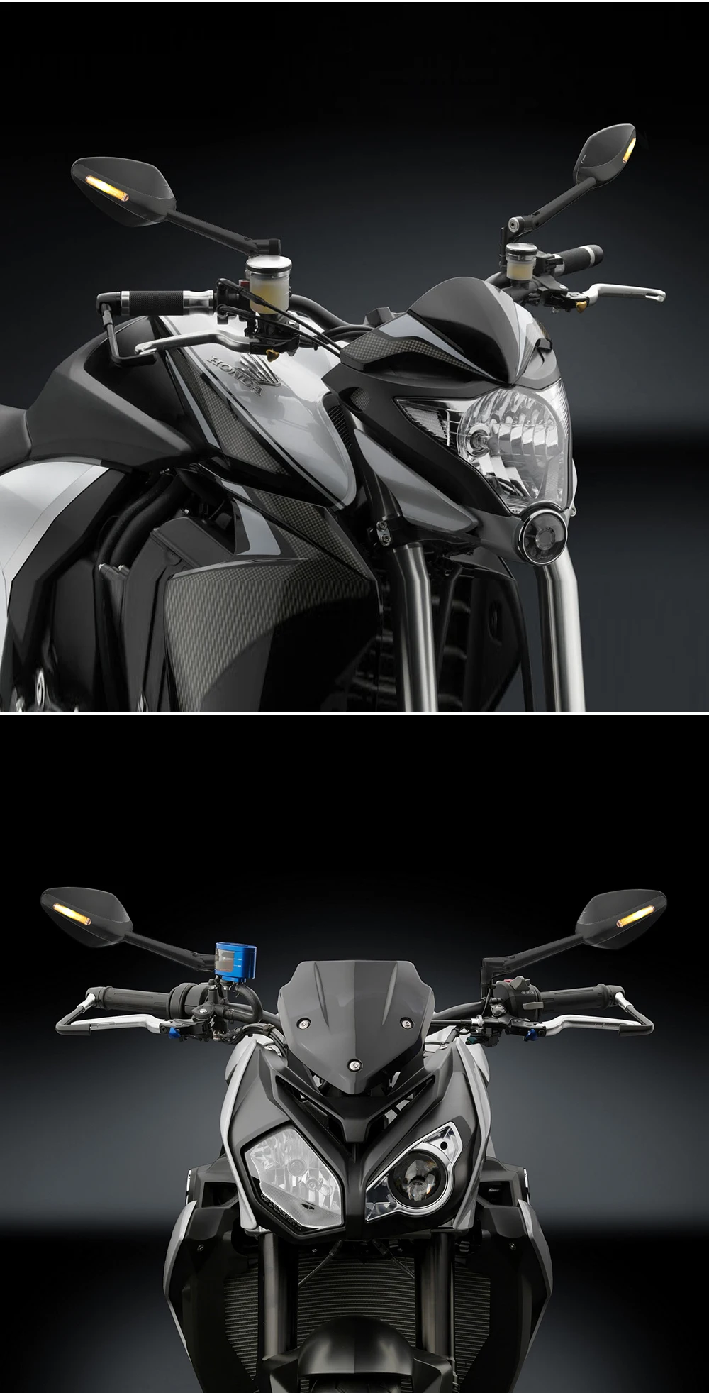 Мотоциклетное зеркало E-marked универсальные зеркала заднего вида с светодиодный сигнальный светильник для BMW для Kawasaki для Yamaha для Honda
