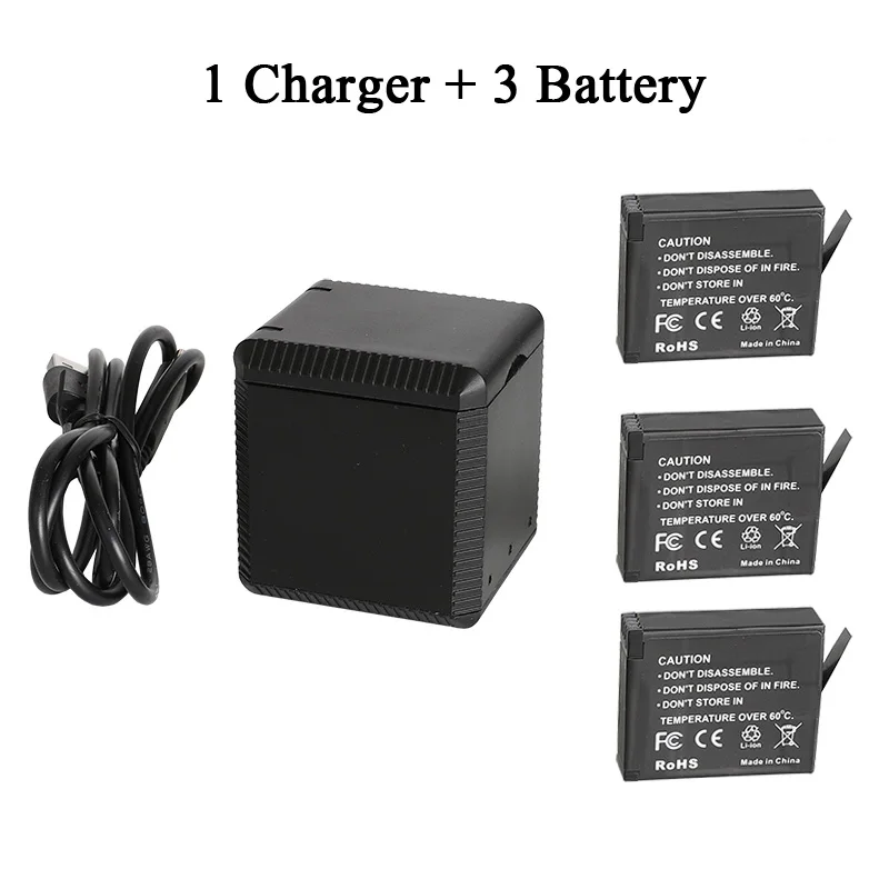 1 Charger 3 Battery 3-полосный светодиодный зарядное устройство для Insta 360 One X 3 Аккумуляторный блок зарядный кабель type-C для Insta360 набор аксессуаров для камеры One X - Цвет: 1 Charger 3 Battery