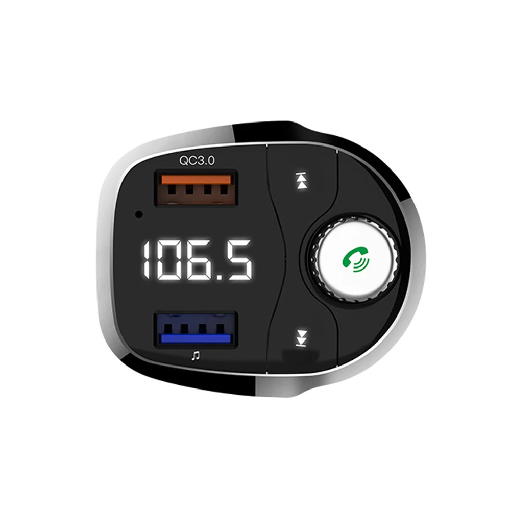 Styling LED Backlit Wireless Bluetooth Car Radio Adapter Dual USB Handsfree Portable MP3 Player Multifunction Fast Charge