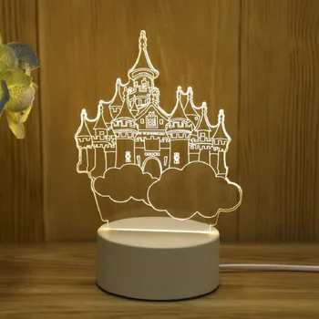 

2019 New Dropship 3D Night Light Creative Acrylic Light Gift Lamps Building Crafts Ornaments Bedside Lamp Christmas Lamp