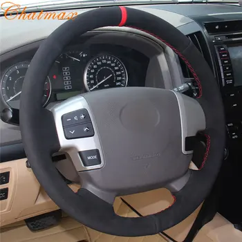 

For Toyota Land Cruiser FJ Cruiser Tundra Customize Hand Sewing Car Steering Wheel Cover Black Leather