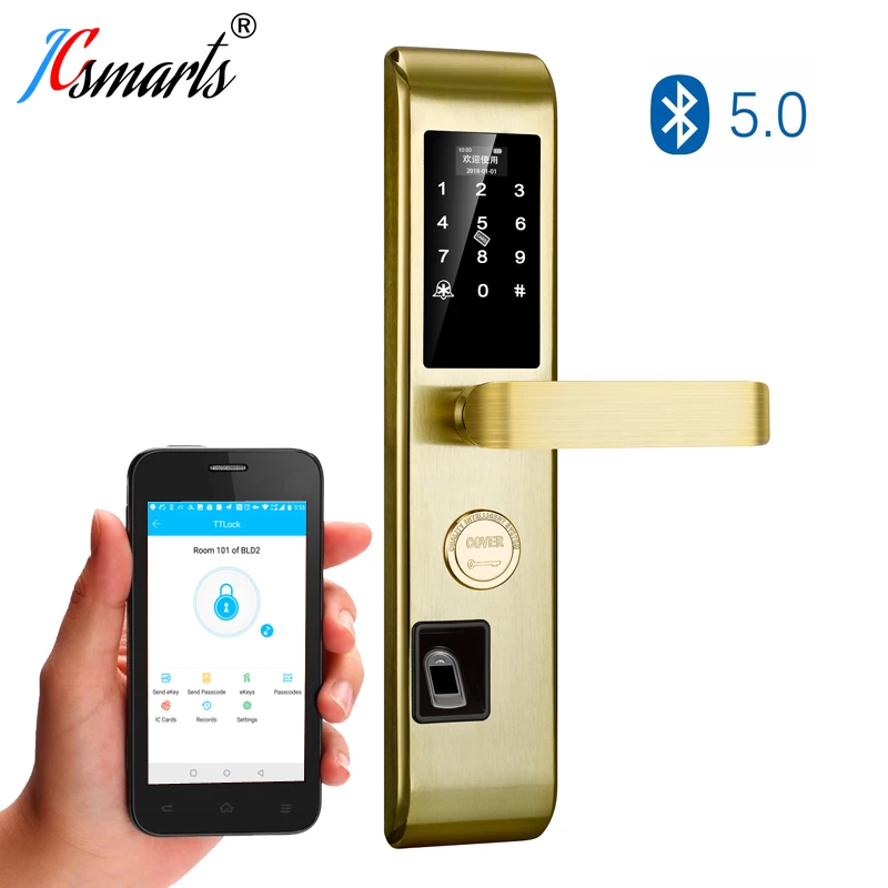 Bluetooth Fechadura Digital Fingerprint Lock Smart Card Digital Code Electronic Door Lock Home Security TTlock Unlock