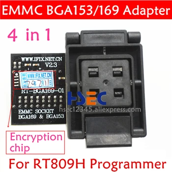 

New Type RT 809H EMMC adapter RT-BGA169-01 V2.3 EMCP153 EMCP169 Socket BGA169 BGA153 BGA63 BGA64 BGA48 FOR RT809H programmer