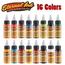Новые перманентные 16 цветов чернила для татуажа 1 унция/бутылка набор Перманентный макияж цвет ing пигмент брови тело татуировки краски чернила поставки
