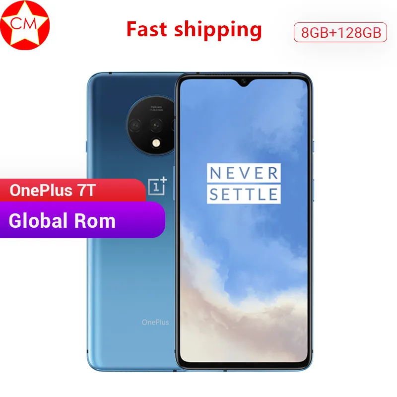 Смартфон OnePlus 7T с глобальной ПЗУ, 8 ГБ, 256 ГБ, Восьмиядерный процессор Snapdragon 855 Plus, 90 Гц, AMOLED экран, 48мп, тройная камера UFS 3,0
