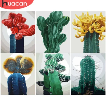

HUACAN Oil Painting By Numbers Flower DIY Pictures By Number Plant Kits Hand Painted Paintings Art Drawing On Canvas Home Decor