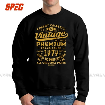 

Vintage 1979 40th Birthday Gift Idea Sweatshirt Men Novelty Cotton Crewneck 40 Years Old Pullover Classic Hoodies for Men