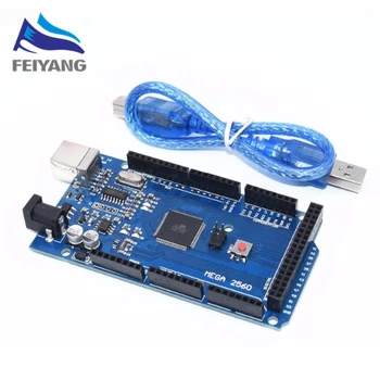 

10PCS SAMIORE ROBOT MEGA2560 MEGA 2560 R3 (ATmega2560-16AU CH340G) AVR USB board with/without USB Cable