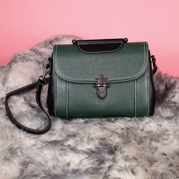 

2020 new messenger bag fashion shoulder bag first layer cowhide casual portable female bag