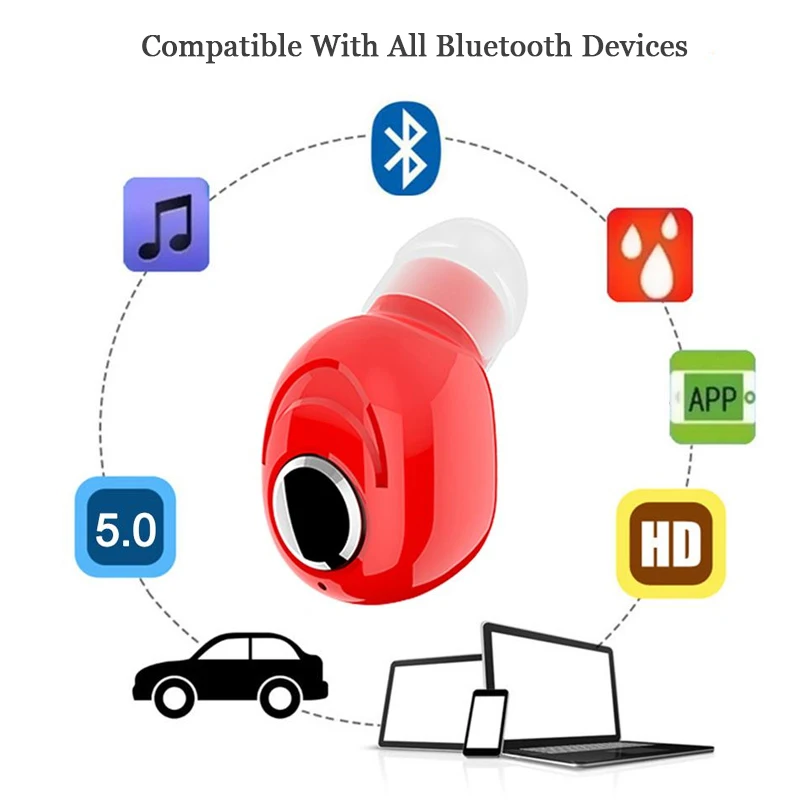 Мини беспроводные Bluetooth наушники V5.0 стерео наушники-вкладыши с микрофоном спортивные наушники для бега наушники для samsung huawei Xiaomi