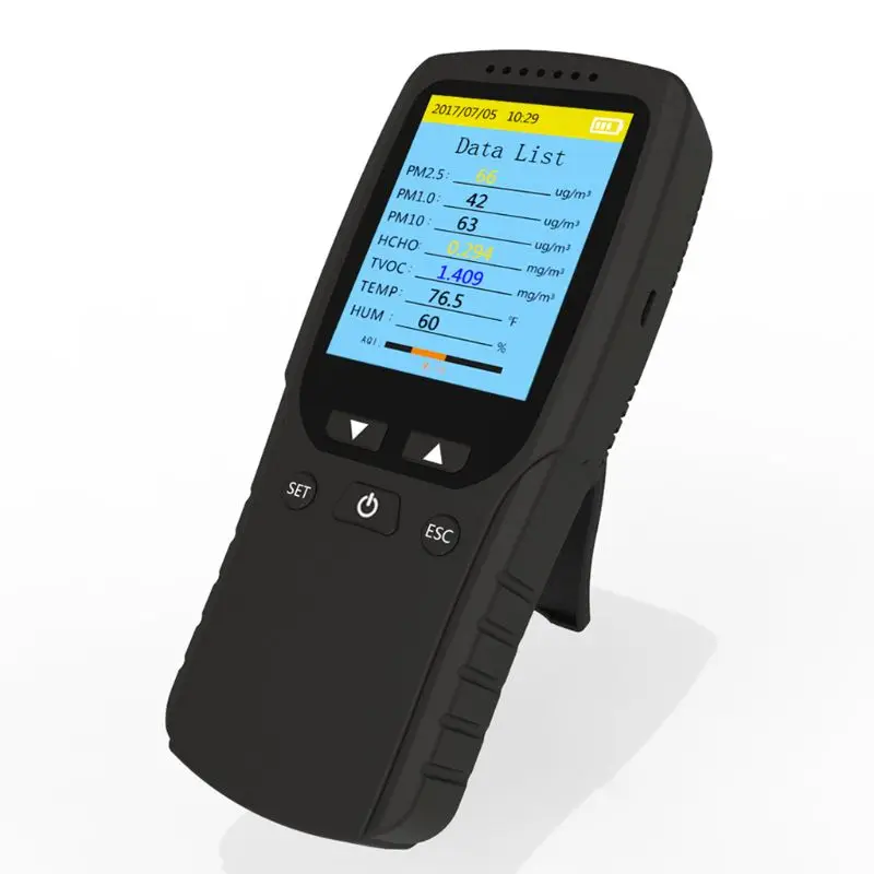 

PM1.0 PM10 TVOC TEMP HUM AQI Multi Test Data for Indoor Outdoor Car 831F