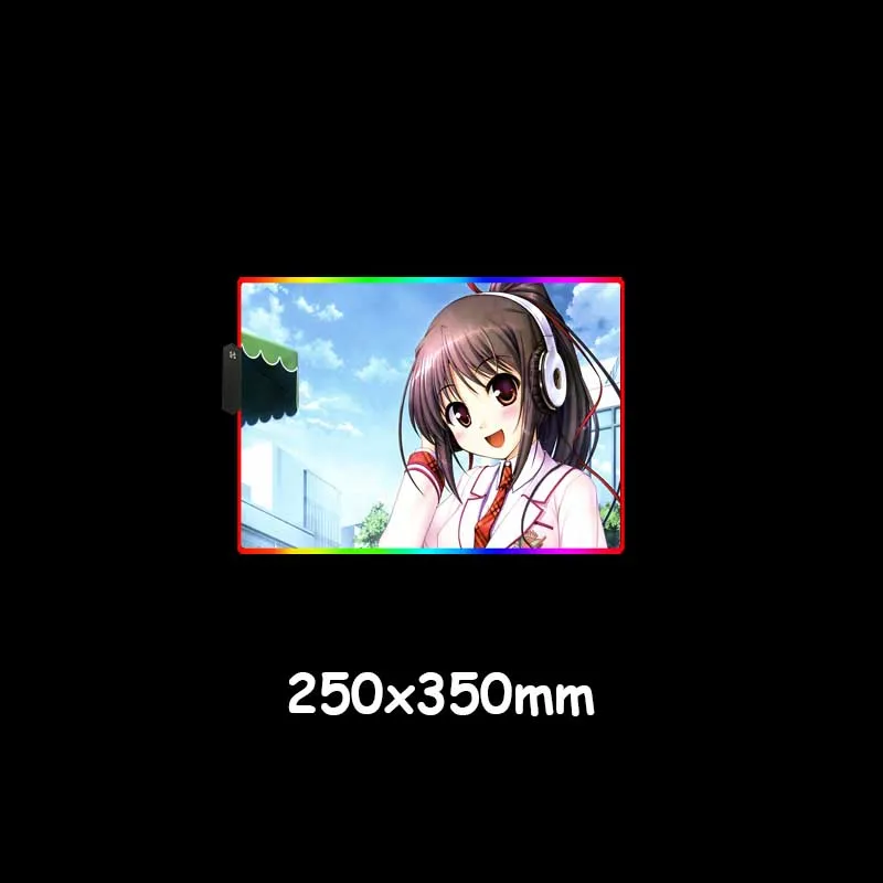 XGZ милый Кампус Девушка пользовательский большой RGB Аниме Коврик для мыши черный тонкий замок край студенческий компьютерный стол коврик Натуральный каучук нескользящий