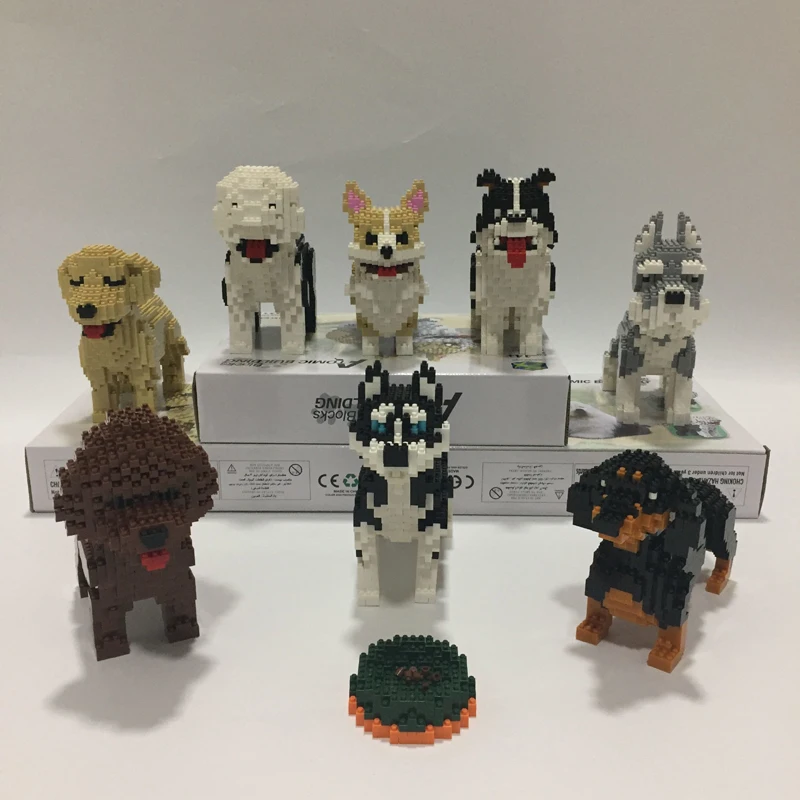 BS Pembroke Welsh Corgi Dog Animal Pet DIY Diamond Mini Building Nano Block Toy 