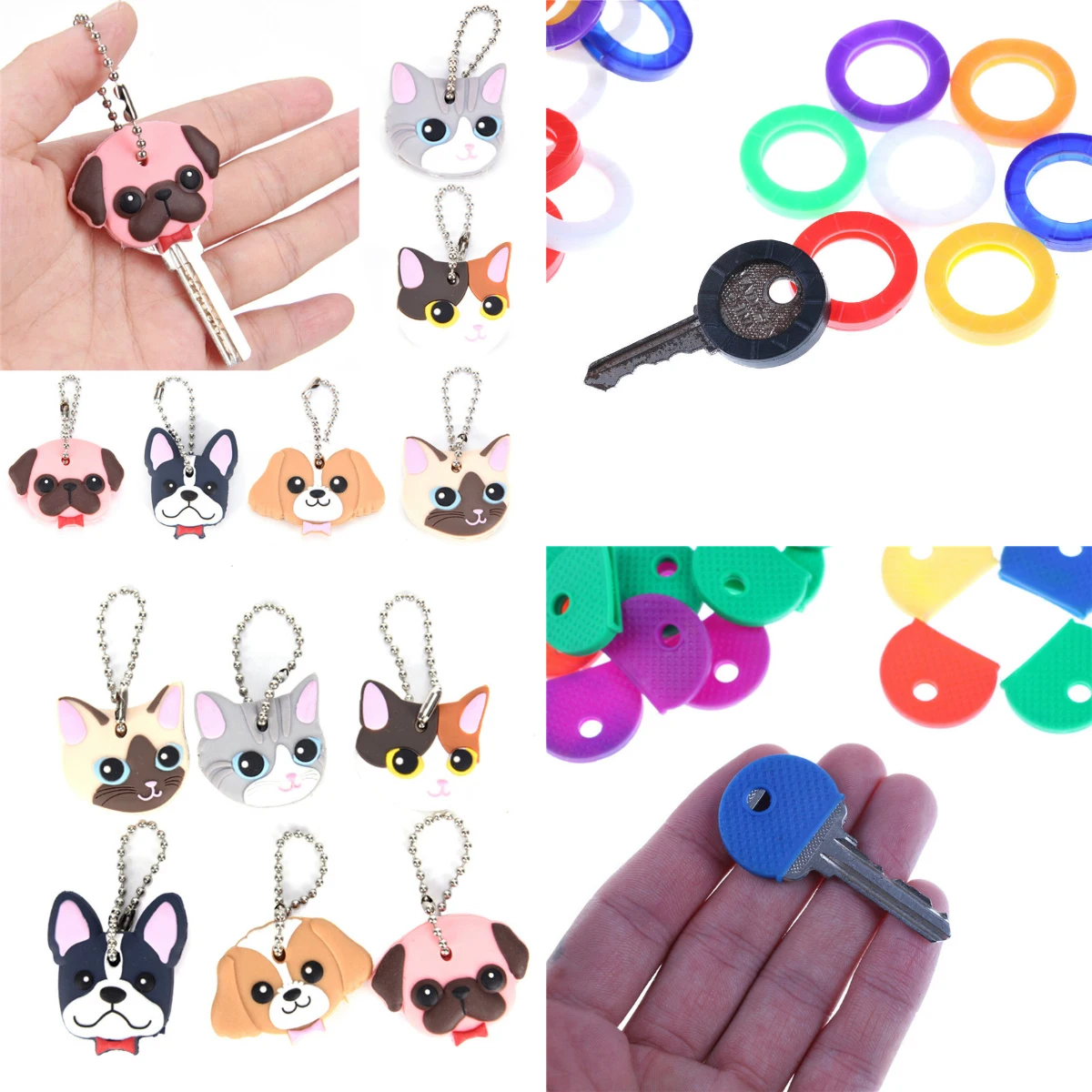 1 Pc Silicone Key Ring Cap Head Cover Keychain Case Chaveiro Bag Charm Key Chain Pendant Girl Women Gift Jewelry Llaveros