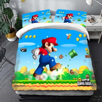 

Super Mario Bros. Duvet Cover Set Bed Set Kawaii Cartoon King Size Bedding Set Children Bed Covers 3D Quilt Bedroom Home Decors
