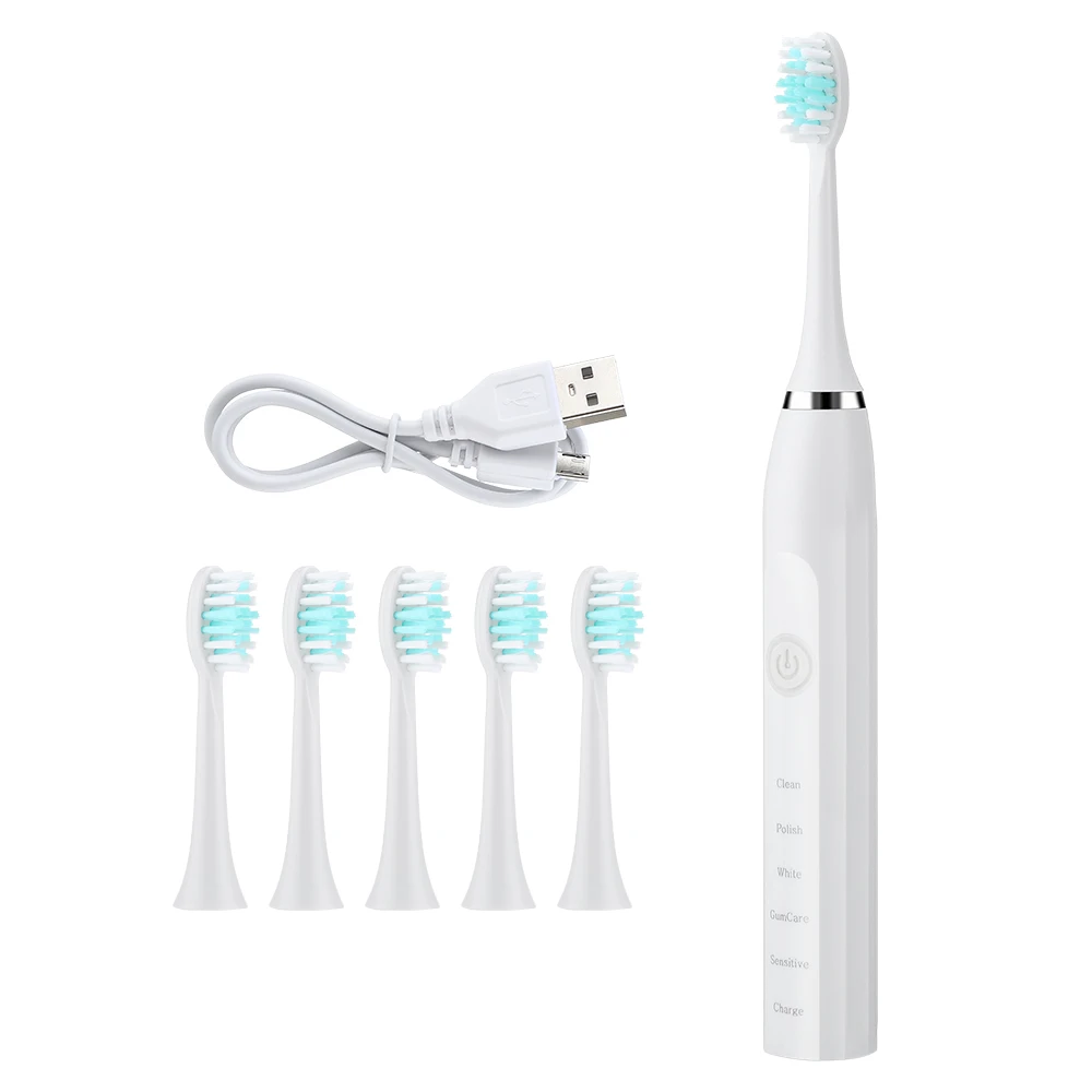 Sonic Electric Toothbrush Oral Gum Massage Brush 5 Mode 4 Speed USB