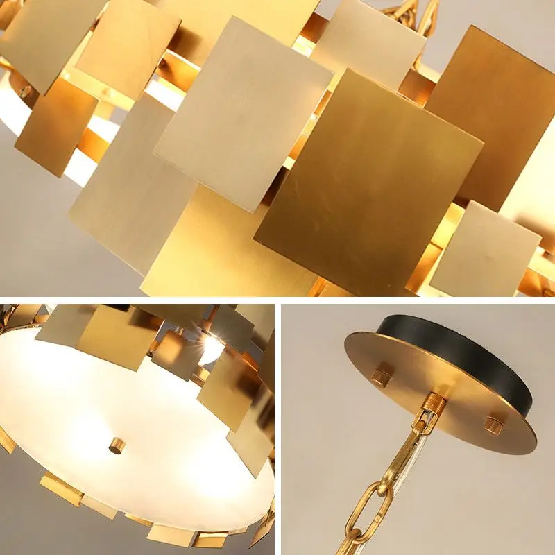 Lustra lampa Скандинавский современный Lustre Luminarie Led E14 подвесной светильник вращающийся стальной подвесной цепь лампы Золотой покер