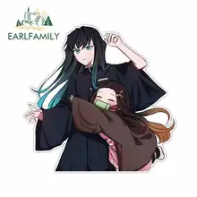 EARLFAMILY 13cm x 12.5cm dla Demon Slayer osobowość kreatywne naklejki samochodowe deska surfingowa naklejka odporna na zarysowania nadaje się do VAN ATV