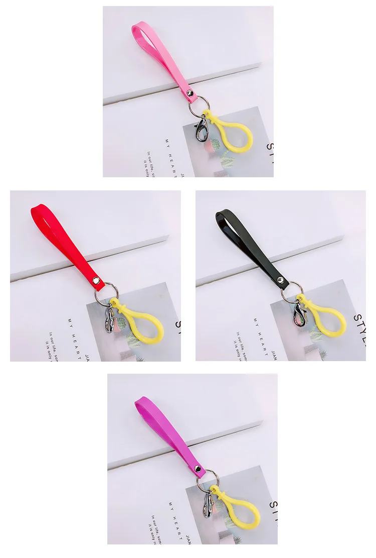 New Style Silica Gel Leather Rope PVC Car Doll Keychain Pendant Customizable Logo Multi-color Selectable Manufacturers Direct Se