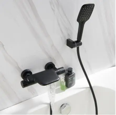 Vidric Wall Mounted Bathroom Black Oil Brushed thermostatic Bath& Shower Faucet hand held Shower Faucet Sets Bathtub Faucet Set - Цвет: black set