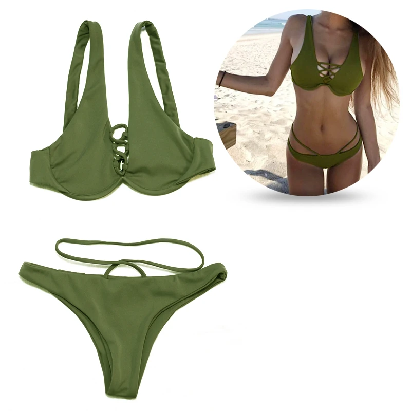 army green swimsuit