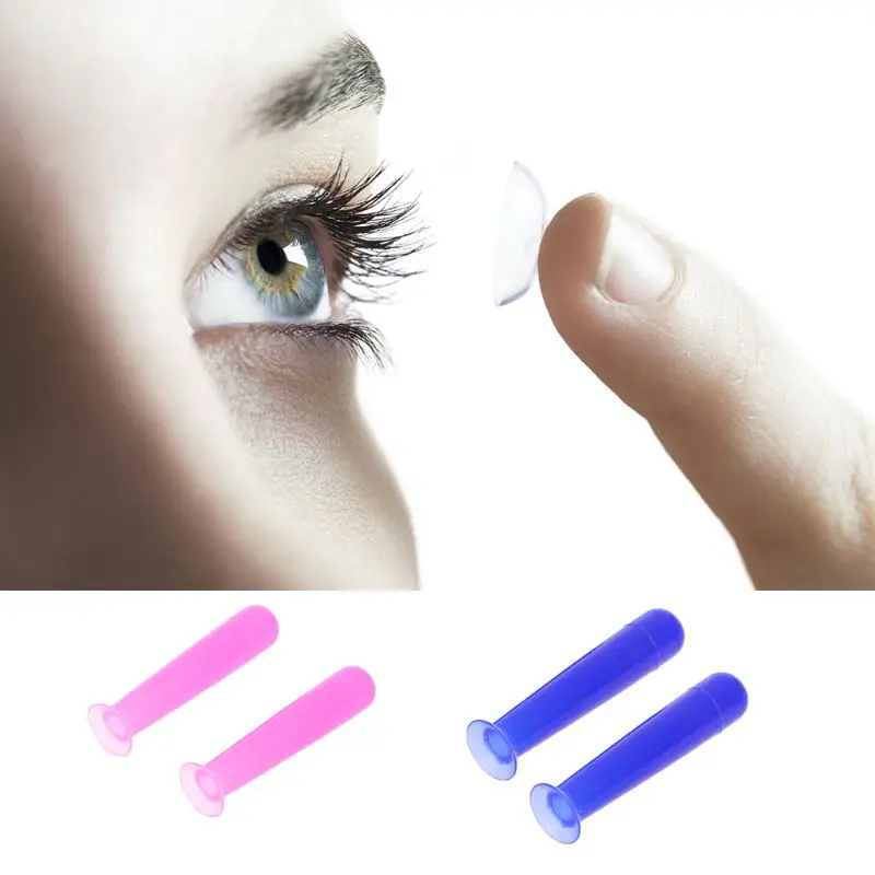 2pcs/Lot Handy Silicone Contact Lenses Small Suction Cups Stick RGP Inserter Remover 517F