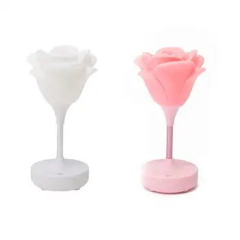 

LED Night Light USB Rechargeable Rose Shape Silicone Romantic Table Lamp Eye Protection Desk Lamp For Bedroom Valentine's Day