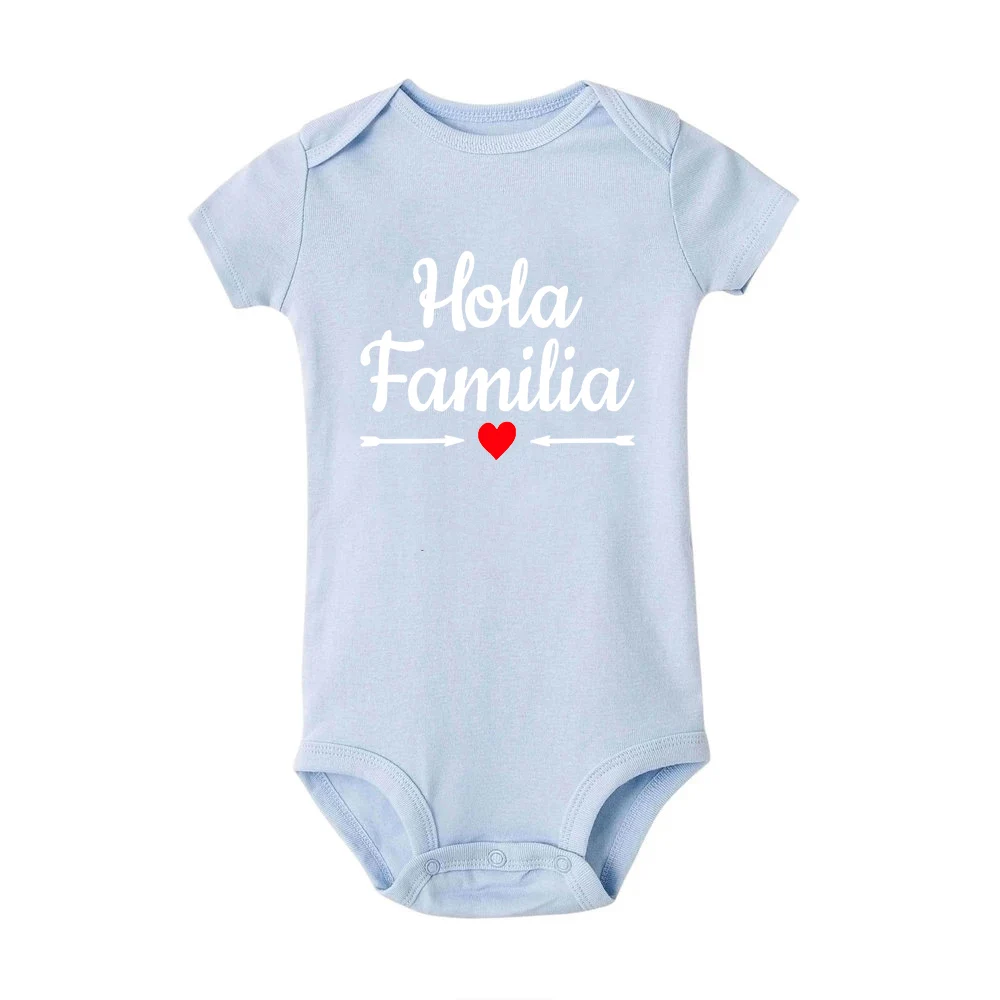 black baby bodysuits	 Hola Familia Spanish Funny Baby Newborn Rompers Boy Girl Casual Comfortable Bodysuits Outfits Infant Born Crawling Clothing Ropa cute baby bodysuits Baby Rompers