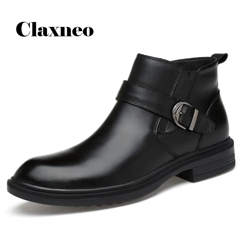 

CLAXNEO Man Boots Genuine Leather 2020 Spring Autumn Male Dress Shoes clax Men's Ankle Boot Brand