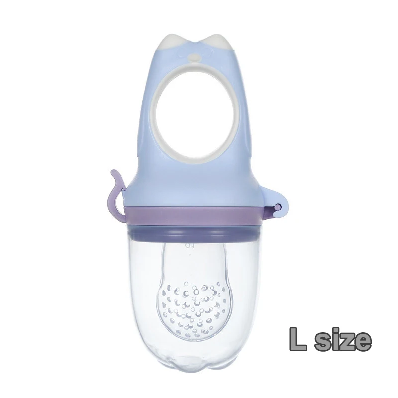 Blue L size 1 шт., Детская Бутылочка для свежих продуктов, Детская соска, игрушка для жевания фруктового сока, Овощная кормушка, 3 размера, для 3-20 месяцев - Цвет: Blue L size