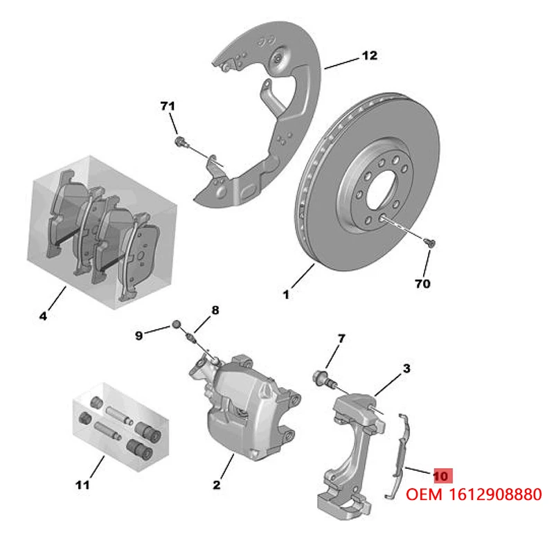 Suitable Peugeot 308 308S 408 4008 5008 brake wheel cylinder clamp sub pump fixing card Clip support spring 1612908880