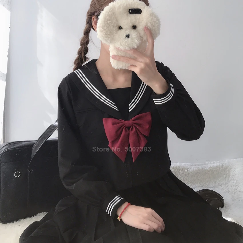 Японский стиль Матросская Униформа JK Лолита длинный рукав школьная форма корейская мода одежда Вечерние Косплей Хэллоуин студента - Цвет: Sailor