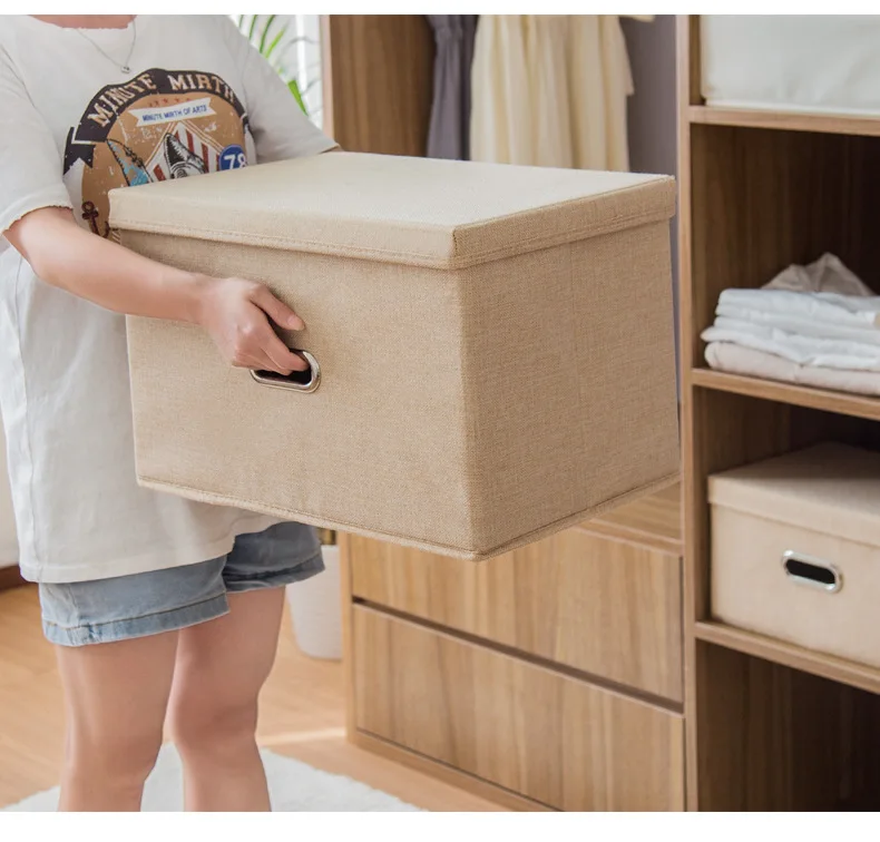 Foldable Storage Box Fabric Canvas Clothes Storage Box Storage Finishing Box Bed Clothing Storage Useful Product Dormitory
