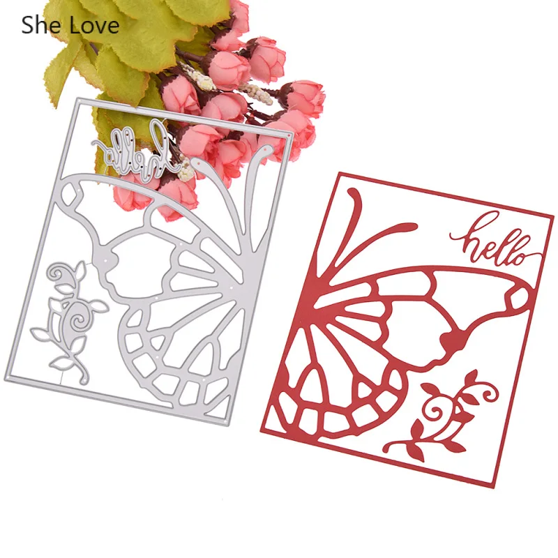 

She Love Butterfly Diy Metal Cutting Dies Stamps For Scrapbooking Paper Card Making Decorative Stencils Dies Crafts