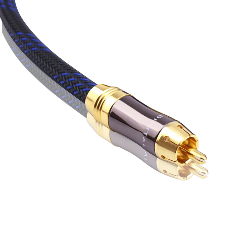 Cable de Audio HIFI para Subwoofer, conector RCA de 0,5 m,1m, 1,5 m,2m