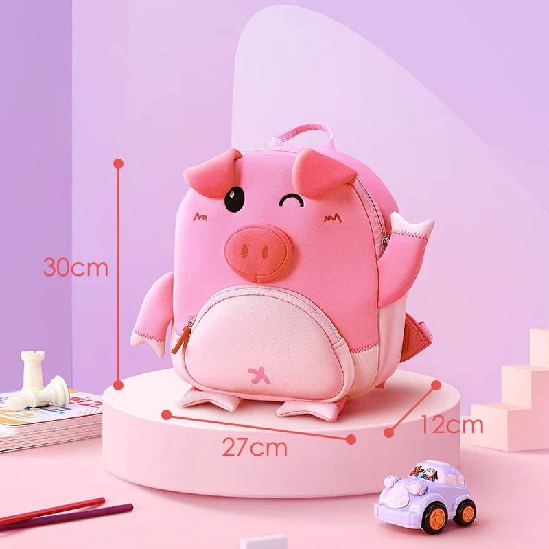 Pig1 Розовый 3D единорог школьные рюкзаки для девочек детский сад детские школьные рюкзаки с ручкой милые животные школьный рюкзак - Цвет: Pig1