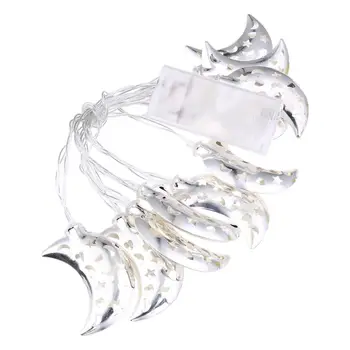 

10 LED Metal Hollow Out Moon Shape Decorative String Lights Night Lamp DIY Decor for Party Anniversary Cafe