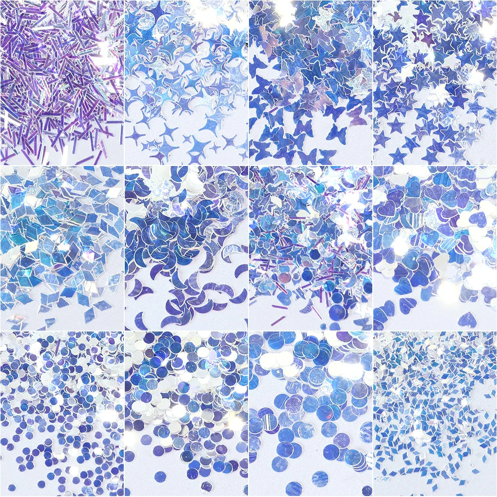 blue mirror glitter