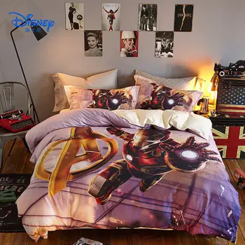 

Disney Marvel HD 3D Printing Bedding Sets 4pcs Avengers Pattern Bed Linings Bed Sheet Pillowcases Duvet Cover Set Christmas Gift