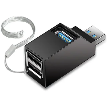 Mini 3-Port USB 3.0 Hub High-Speed Data Transfer Splitter and Adapter for PC Laptops and Desktops 1