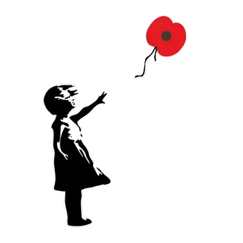 

Influential British Girl Poppy Flower Sticker Window Laptop Decal