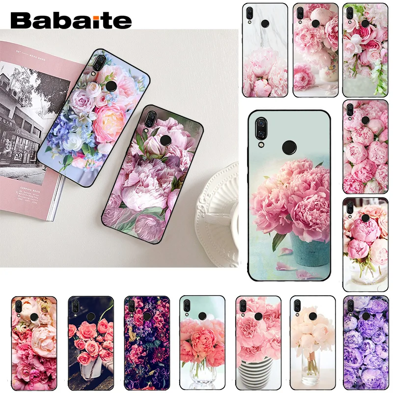 Элегантный розовый фиолетовый пион Babaite цветок на вазе чехол для телефона Xiaomi Redmi8